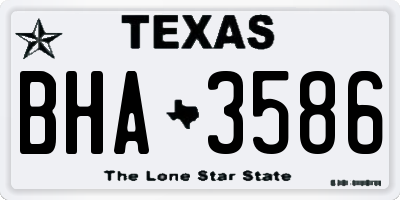 TX license plate BHA3586