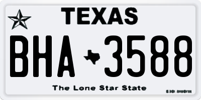 TX license plate BHA3588