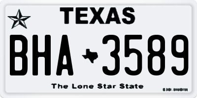 TX license plate BHA3589