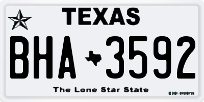 TX license plate BHA3592