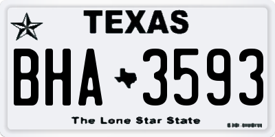 TX license plate BHA3593