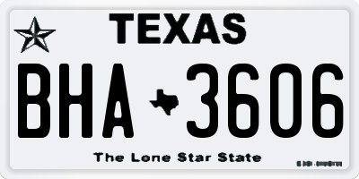 TX license plate BHA3606