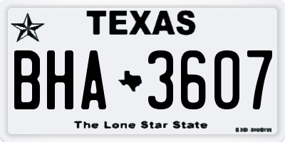 TX license plate BHA3607