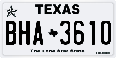TX license plate BHA3610