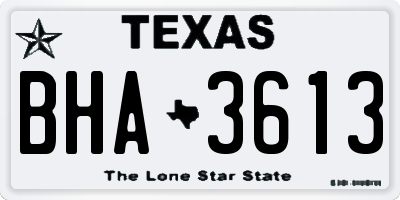 TX license plate BHA3613