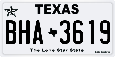 TX license plate BHA3619