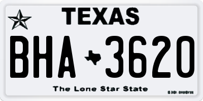TX license plate BHA3620