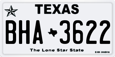 TX license plate BHA3622