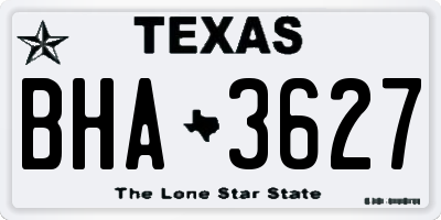 TX license plate BHA3627