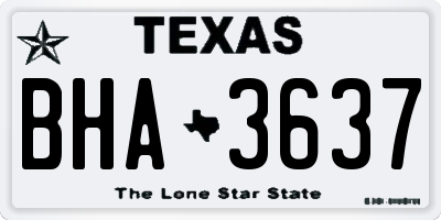 TX license plate BHA3637