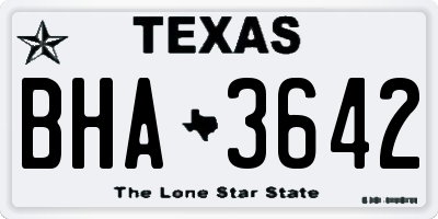 TX license plate BHA3642