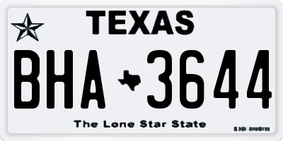 TX license plate BHA3644