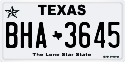 TX license plate BHA3645