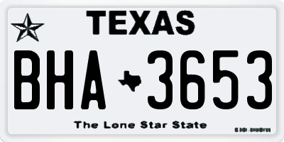TX license plate BHA3653