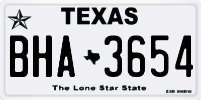 TX license plate BHA3654