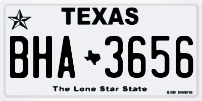 TX license plate BHA3656