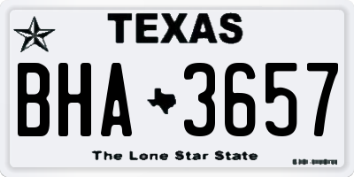 TX license plate BHA3657
