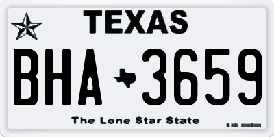 TX license plate BHA3659