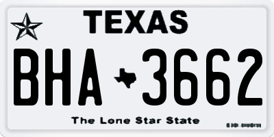 TX license plate BHA3662