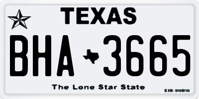 TX license plate BHA3665