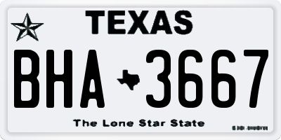 TX license plate BHA3667