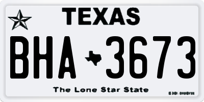 TX license plate BHA3673