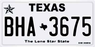 TX license plate BHA3675