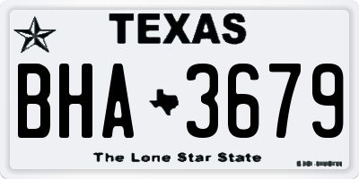 TX license plate BHA3679