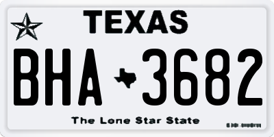 TX license plate BHA3682