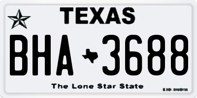TX license plate BHA3688
