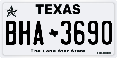 TX license plate BHA3690