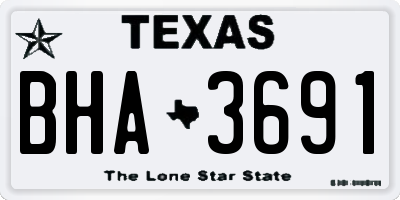 TX license plate BHA3691