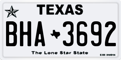 TX license plate BHA3692