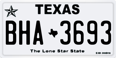 TX license plate BHA3693