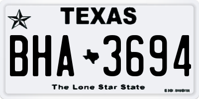 TX license plate BHA3694