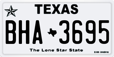 TX license plate BHA3695