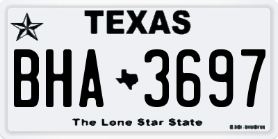 TX license plate BHA3697