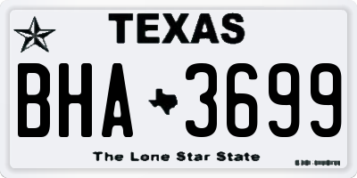 TX license plate BHA3699