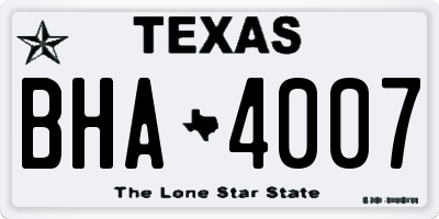 TX license plate BHA4007