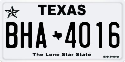 TX license plate BHA4016