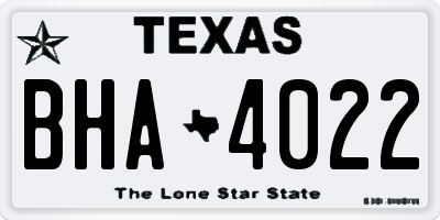 TX license plate BHA4022