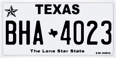 TX license plate BHA4023
