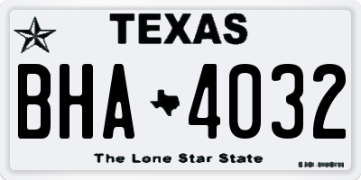 TX license plate BHA4032
