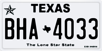 TX license plate BHA4033
