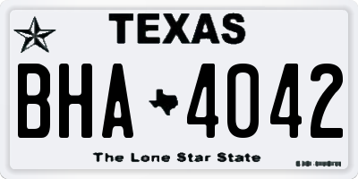 TX license plate BHA4042