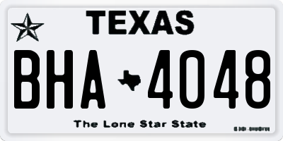 TX license plate BHA4048