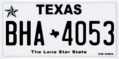 TX license plate BHA4053