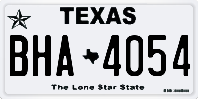 TX license plate BHA4054