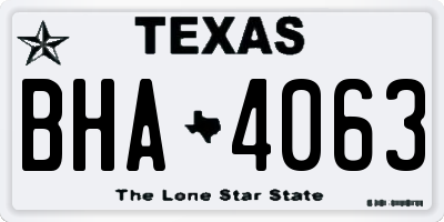 TX license plate BHA4063