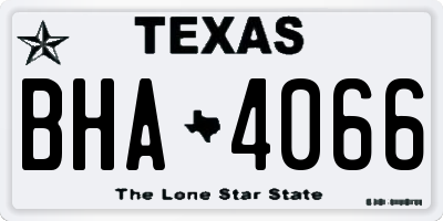 TX license plate BHA4066